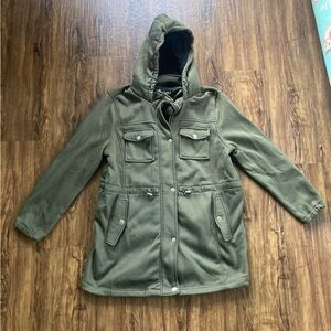 Big Chill Women’s 1X Olive Green Hooded Parka Coat